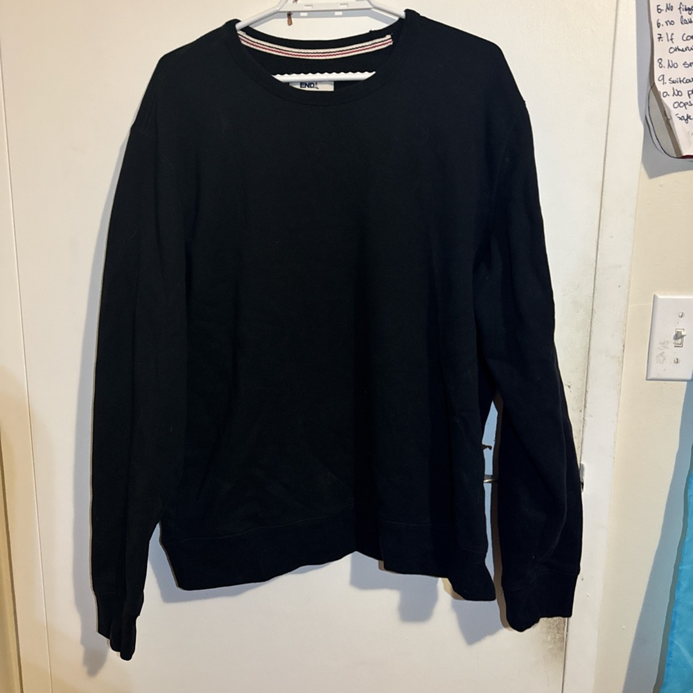 Lands' End Classic Black Crewneck Sweater